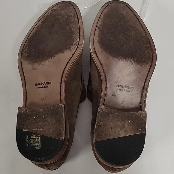 Magnanni Men's Lucien Suede Penny Loafers, Mocha Brown, Size 9, Made in Spain - Picture 6 of 16